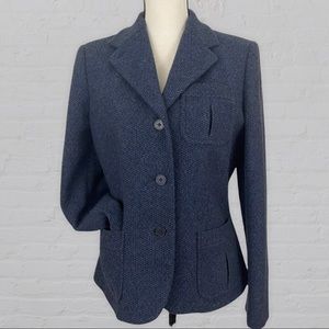 SOLD! Lauren Ralph Lauren Blue Wool Button Up Blazer Jacket Size 8